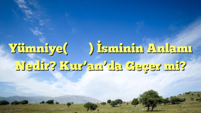 Yümniye(‏یمنیه) İsminin Anlamı Nedir? Kur’an’da Geçer mi?